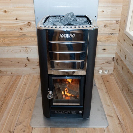 HARVIA M3 Wood Burning Sauna Stove Heater with Chimney Kit and Rocks
