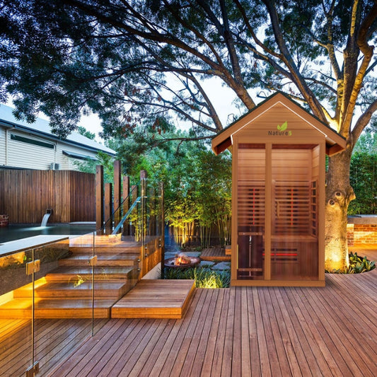 Nature5 Full Spectrum Infrared 2-Person Outdoor Dry Natural Hemlock Sauna