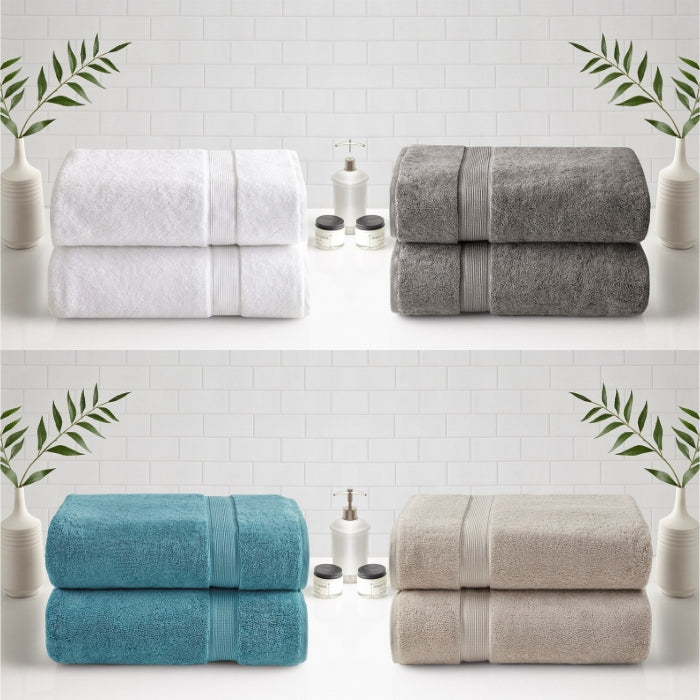 Oversized 100% Cotton 800 GSM Bath Sheet Towel set of 2