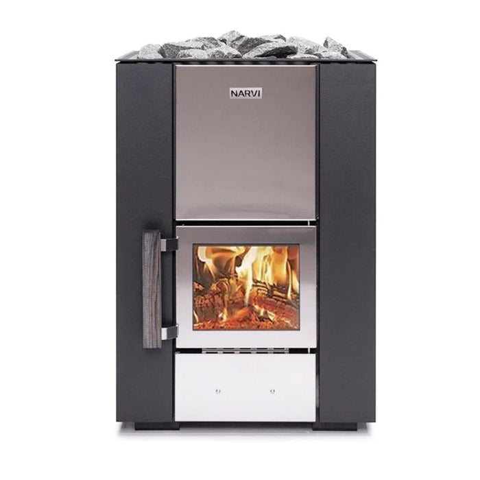 NARVI Kuru 14 Wood Burning Sauna Heater with Chimney and Rocks