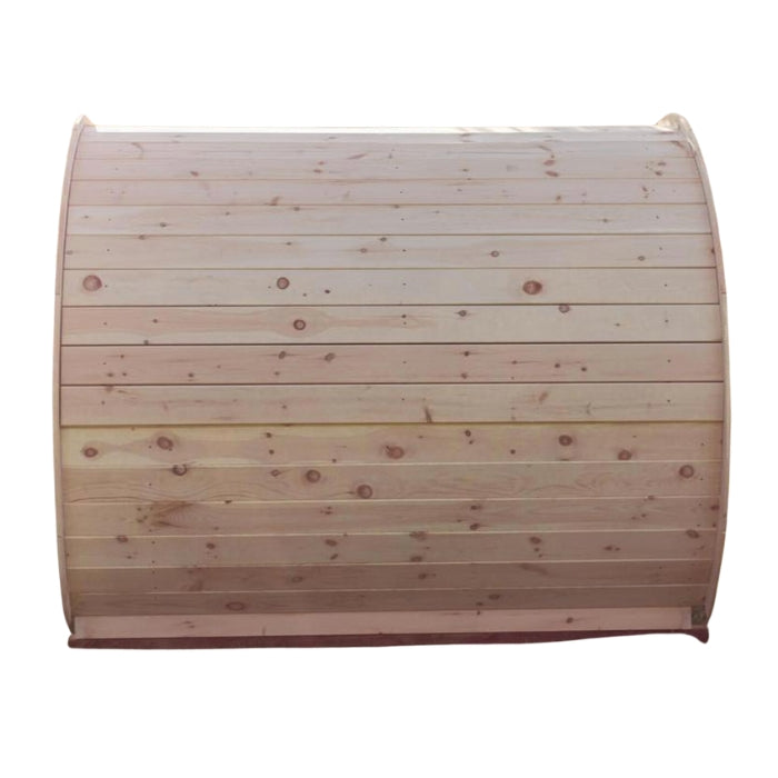 Traditional 8-Person Solid Wood 10' Outdoor XL Barrel Schooner Sauna in Pine, White or Red Cedar