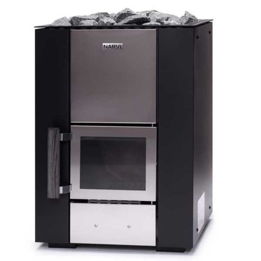 NARVI Kuru 14 Wood Burning Sauna Heater with Chimney and Rocks