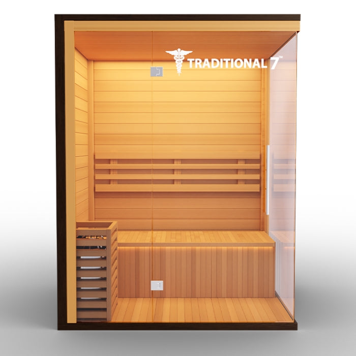 Traditional7 Indoor 3-Person Natural Hemlock Hybrid Sauna