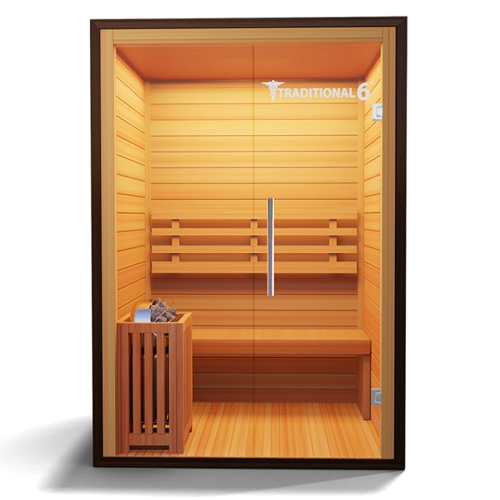 Traditional6 Indoor 2-Person Natural Hemlock Steam Sauna
