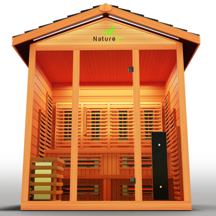 Nature8Plus Outdoor 6-Person Hybrid Red Cedar Sauna