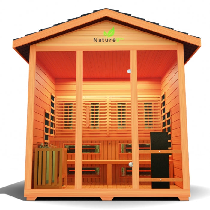 Nature9Plus Outdoor 6-Person Hybrid Red Cedar Sauna
