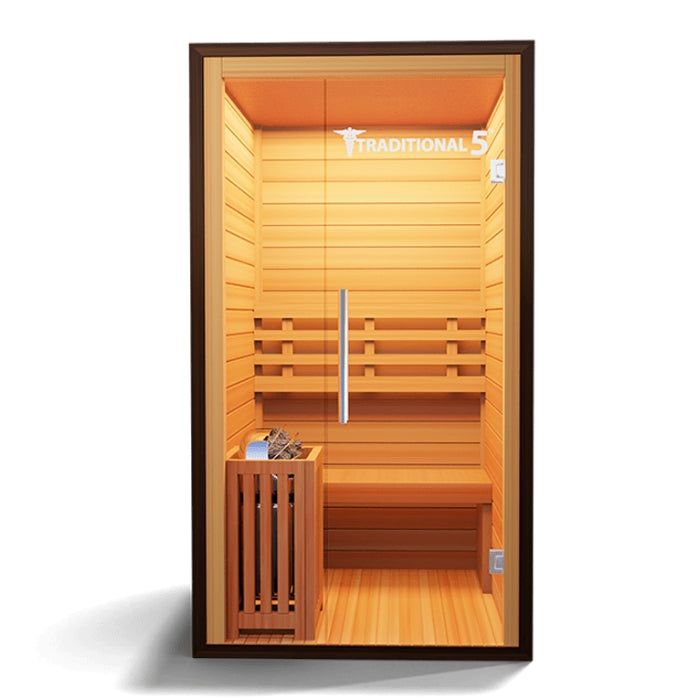 Traditional5 Indoor 1-Person Natural Hemlock Steam Sauna
