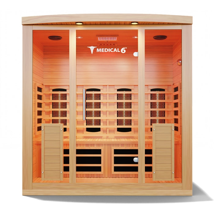 Medical6 Ultra Full Spectrum Infrared 4-Person Indoor Natural Hemlock Sauna