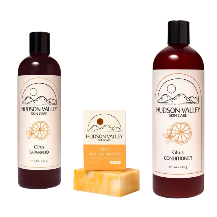 Citrus Shampoo, Goat's Milk Conditioner and Citrus Soap Bundle