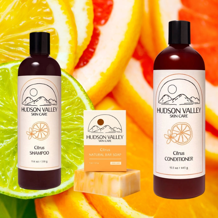 Citrus Shampoo, Goat's Milk Conditioner and Citrus Soap Bundle