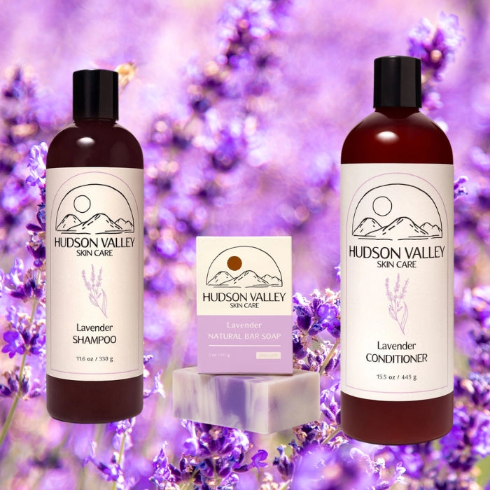 Lavender Shampoo, Goat's Milk Conditioner and Lavender Soap Bundle