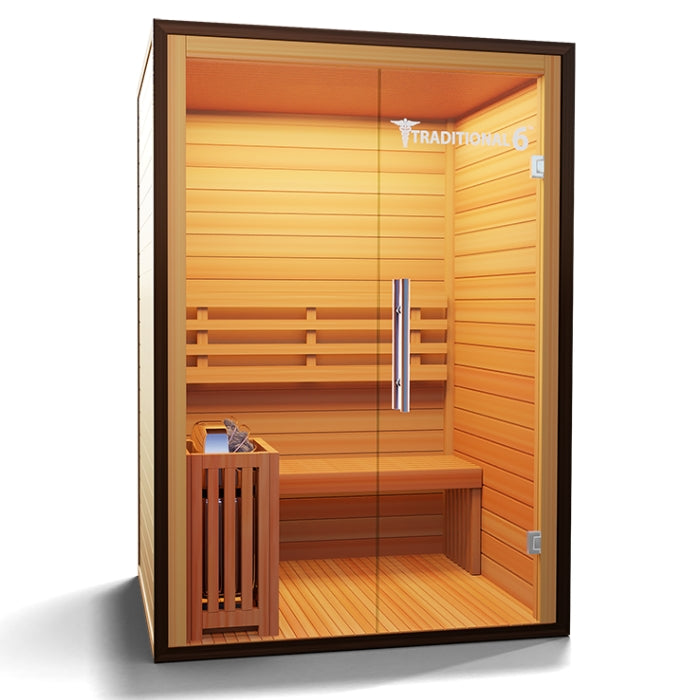 Traditional6 Indoor 2-Person Natural Hemlock Steam Sauna