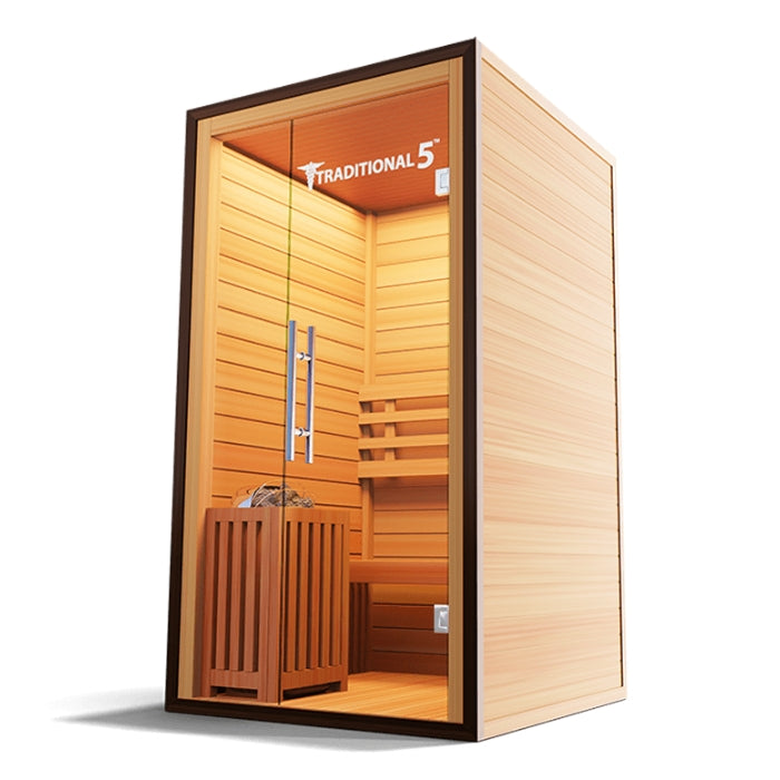 Traditional5 Indoor 1-Person Natural Hemlock Steam Sauna