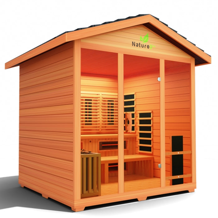 Nature9Plus Outdoor 6-Person Hybrid Red Cedar Sauna