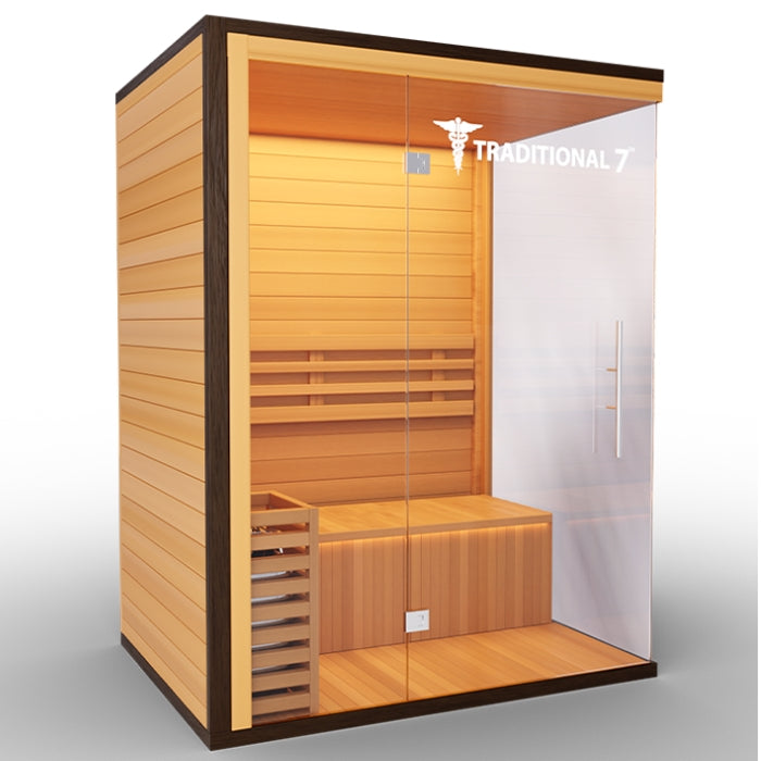 Traditional7 Indoor 3-Person Natural Hemlock Hybrid Sauna
