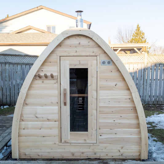Traditional 4-Person Outdoor White Cedar MiniPOD Sauna