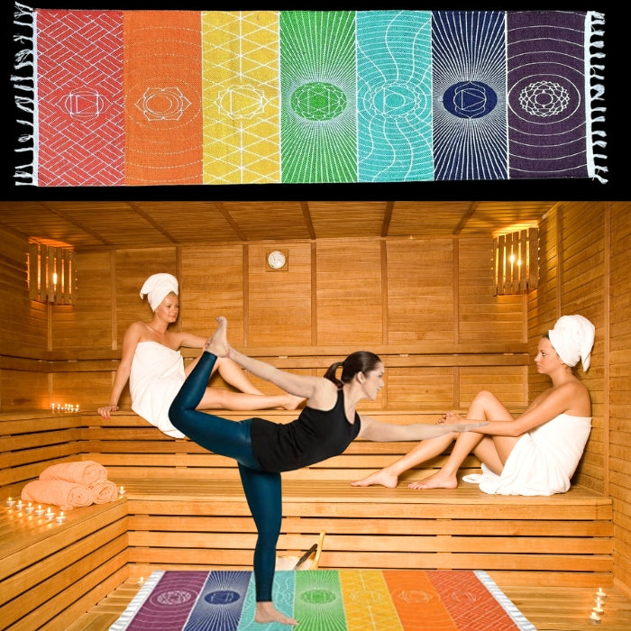Chakra Hot Yoga Mat 80x24 inches
