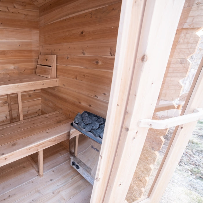 Traditional 3-Person Outdoor White Cedar Granby Cabin Sauna