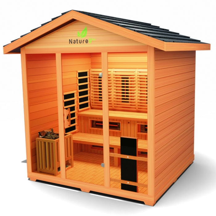Nature9Plus Outdoor 6-Person Hybrid Red Cedar Sauna