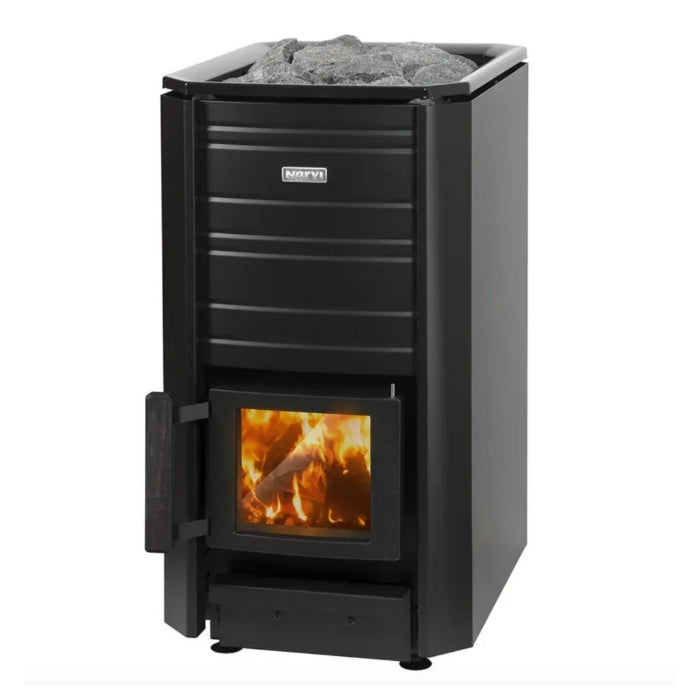 NARVI NC 16 Wood Burning Sauna Stove Heater with Chimney Kit and Rocks