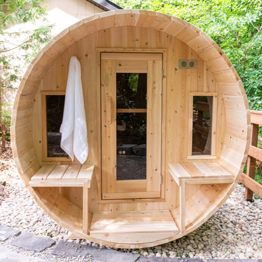 Tranquility 6-Person Electric Barrel Sauna Retreat