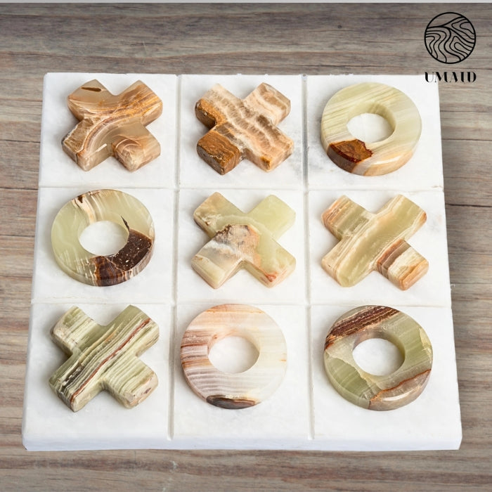 Onyx Marble Tic-Tac-Toe Game for inside the Sauna