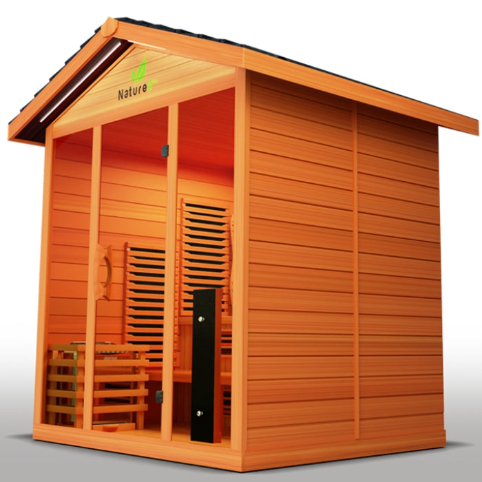 Nature8Plus Outdoor 6-Person Hybrid Red Cedar Sauna