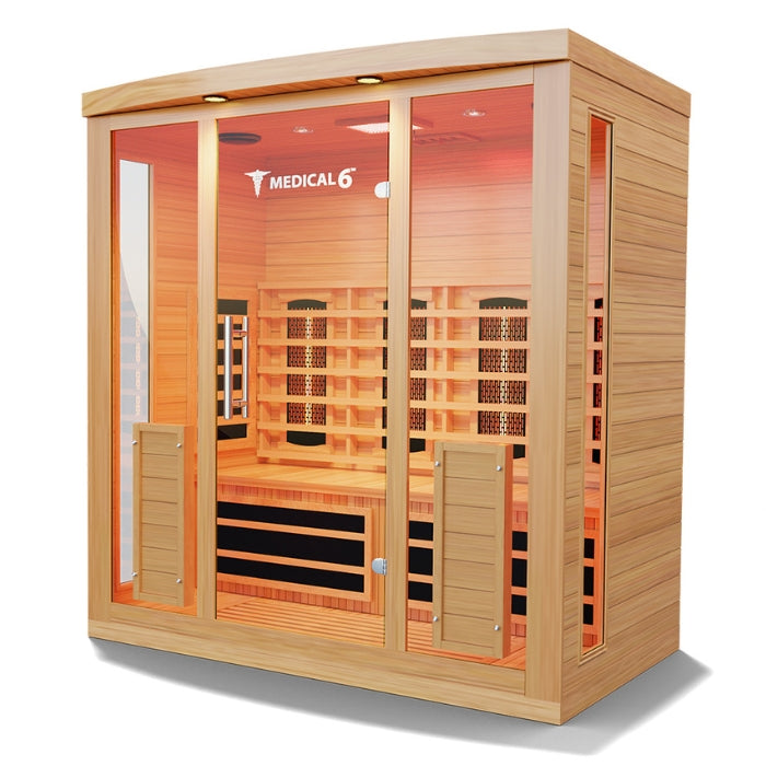 Medical6 Ultra Full Spectrum Infrared 4-Person Indoor Natural Hemlock Sauna