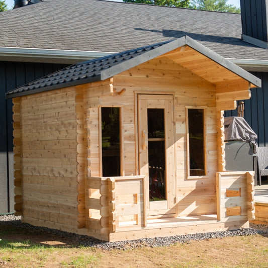 Georgian 6-Person Electric Cabin Sauna Retreat with Porch