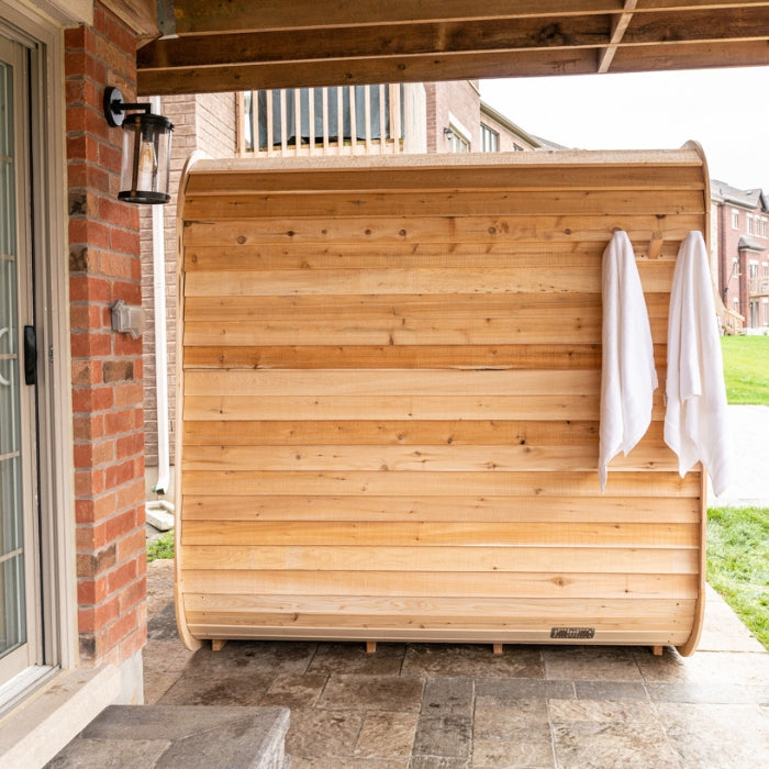 Traditional 4-Person Outdoor White Cedar Luna Sauna