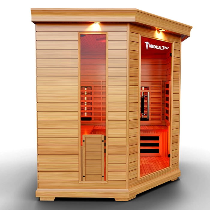 Medical7Plus Ultra Full Spectrum Infrared 6-Person Indoor Corner Natural Hemlock Sauna