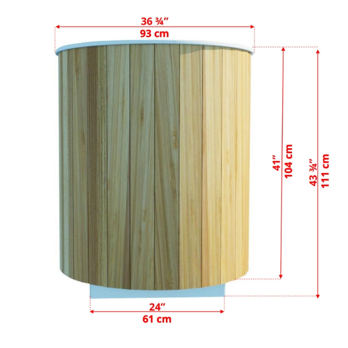Barrel-Style White Cedar Baltic Cold Plunge Therapy Tub with Steps and Cover