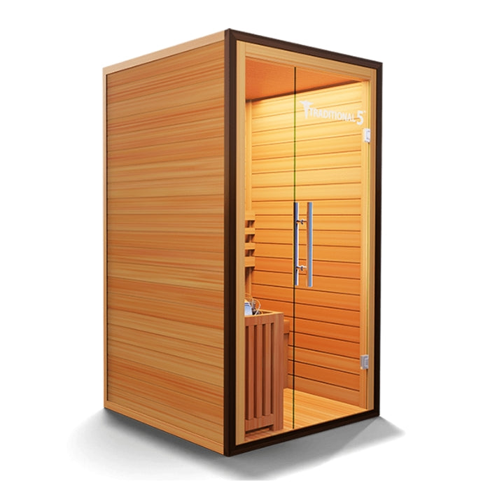 Traditional5 Indoor 1-Person Natural Hemlock Steam Sauna