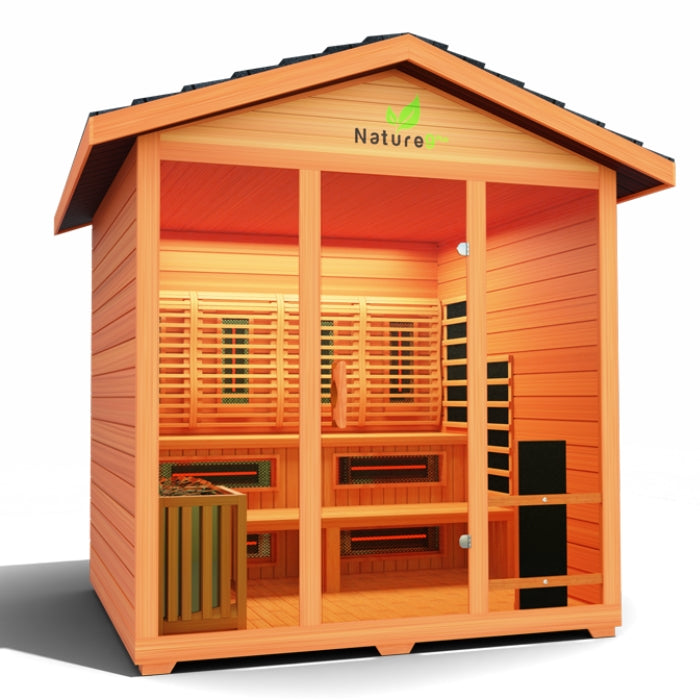 Nature9Plus Outdoor 6-Person Hybrid Red Cedar Sauna