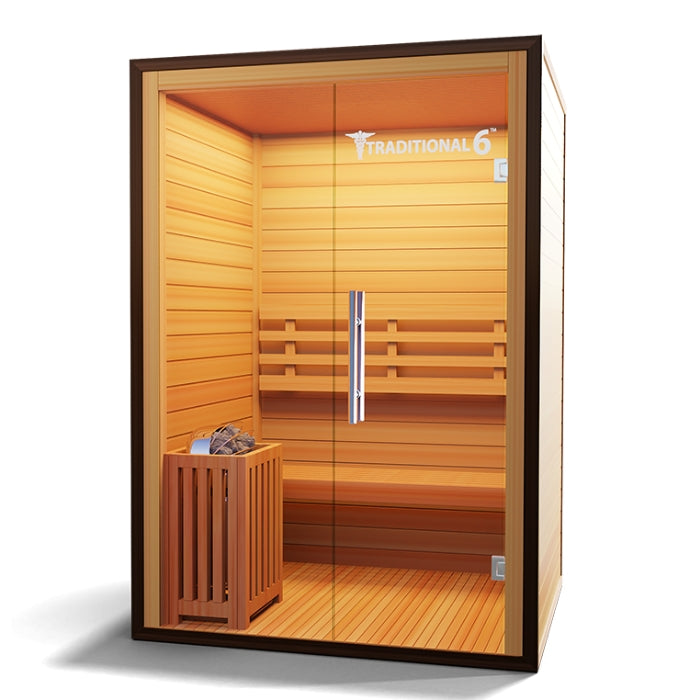 Traditional6 Indoor 2-Person Natural Hemlock Steam Sauna