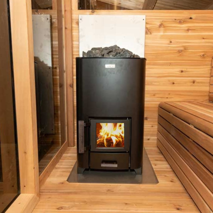 NARVI NC 16 Wood Burning Sauna Stove Heater with Chimney Kit and Rocks