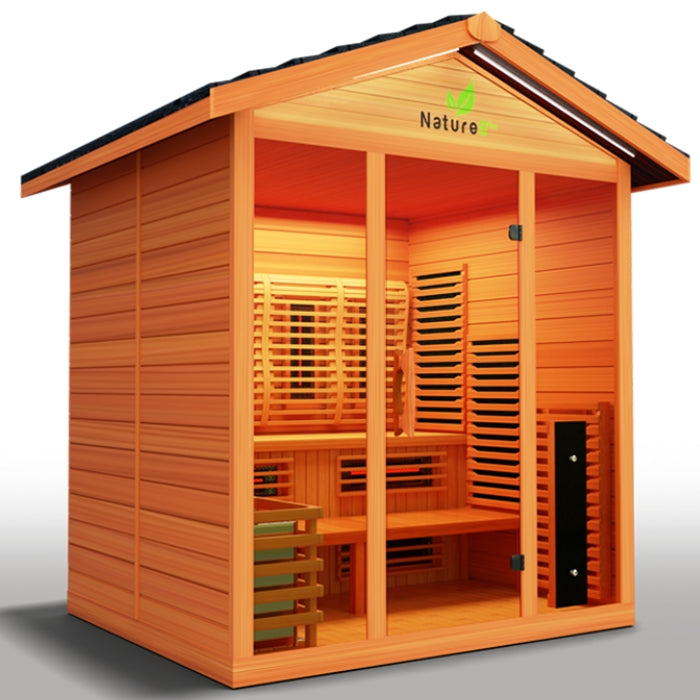 Nature8Plus Outdoor 6-Person Hybrid Red Cedar Sauna