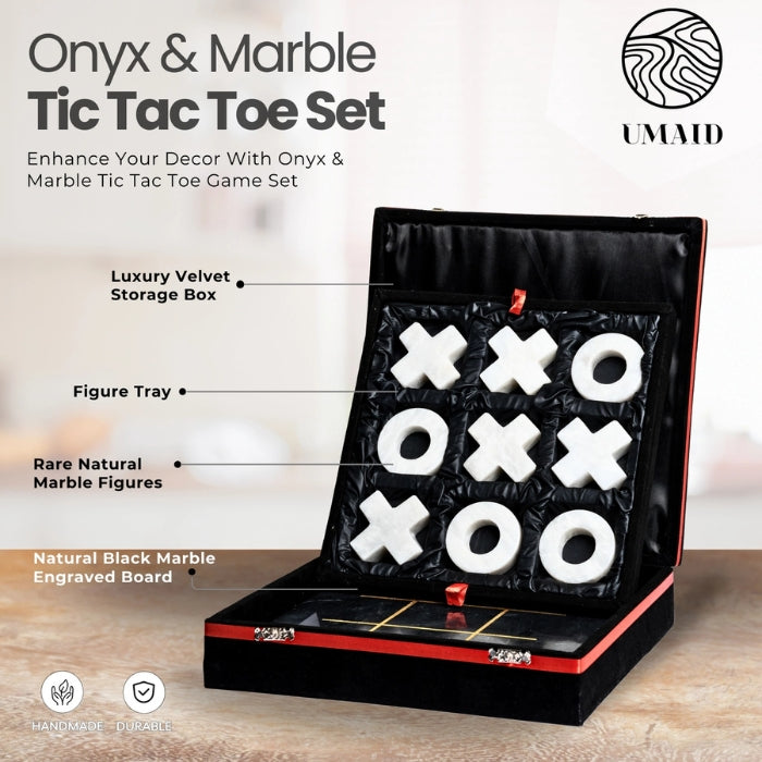 Onyx Marble Tic-Tac-Toe Game for inside the Sauna