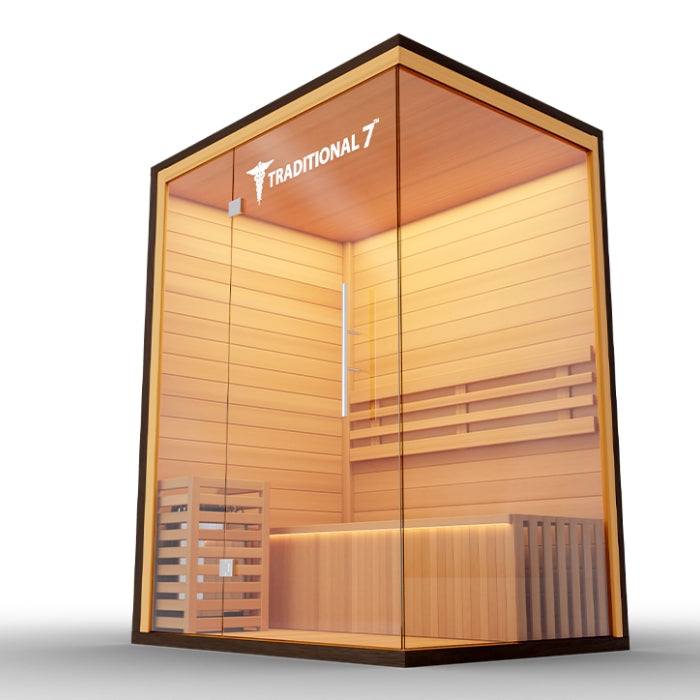 Traditional7 Indoor 3-Person Natural Hemlock Hybrid Sauna