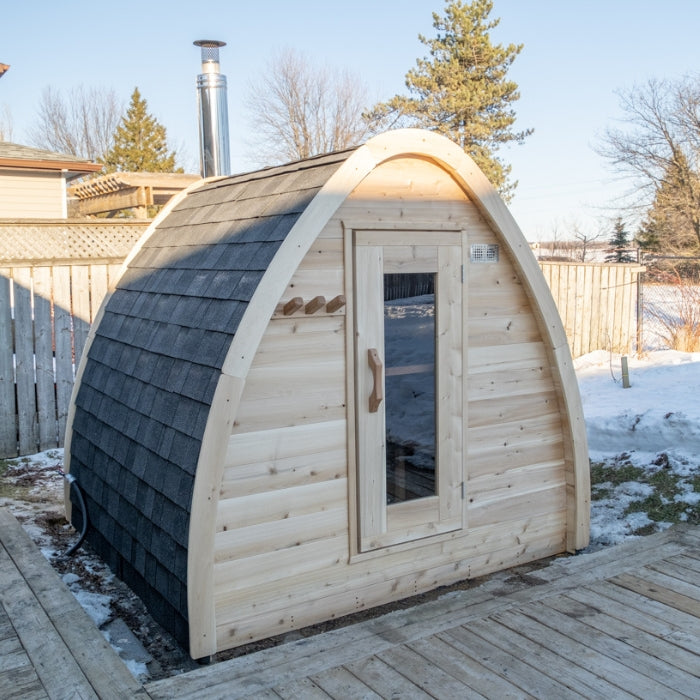 Traditional 4-Person Outdoor White Cedar MiniPOD Sauna