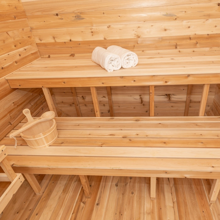 Traditional 4-Person Outdoor White Cedar Luna Sauna
