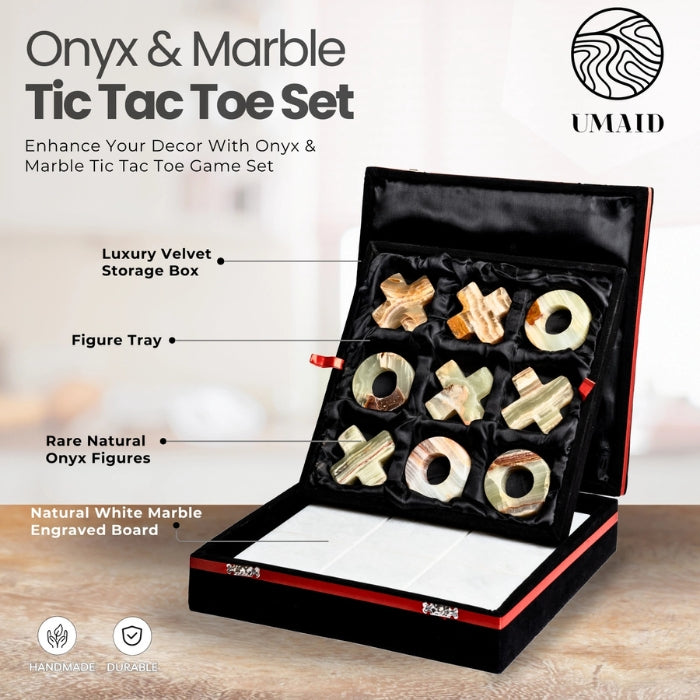 Onyx Marble Tic-Tac-Toe Game for inside the Sauna