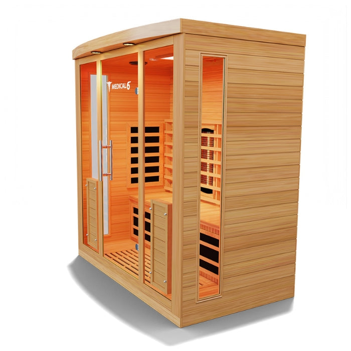 Medical6 Ultra Full Spectrum Infrared 4-Person Indoor Natural Hemlock Sauna