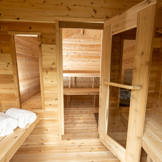 Georgian 6-Person Wood Burning Cabin Sauna Retreat with Changing Room