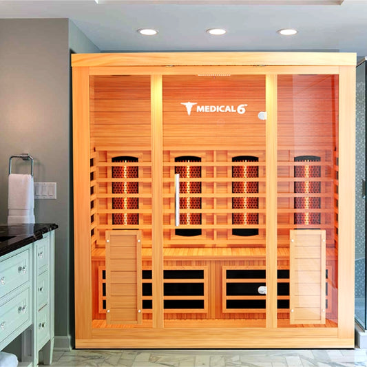 Medical6 Ultra Full Spectrum Infrared 4-Person Indoor Natural Hemlock Sauna