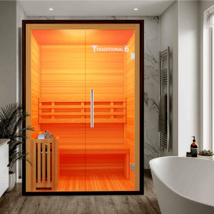 Traditional6 Indoor 2-Person Natural Hemlock Steam Sauna