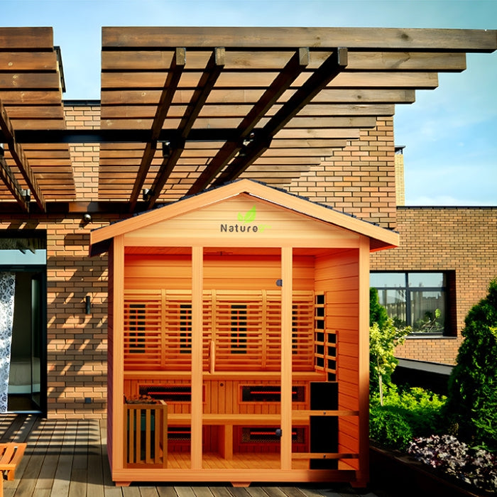 Nature9Plus Outdoor 6-Person Hybrid Red Cedar Sauna