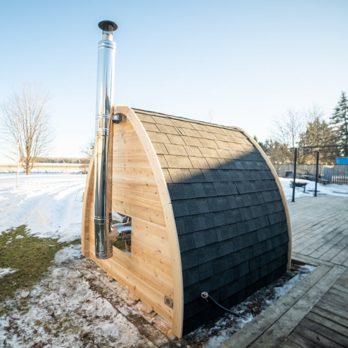 Traditional 4-Person Outdoor White Cedar MiniPOD Sauna