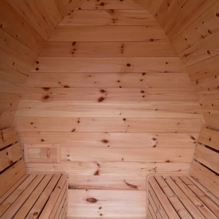 Traditional 8-Person Solid Wood 9' Outdoor XL Pod Sauna in Pine, White or Red Cedar