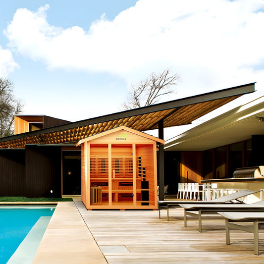 Nature9Plus Outdoor 6-Person Hybrid Red Cedar Sauna